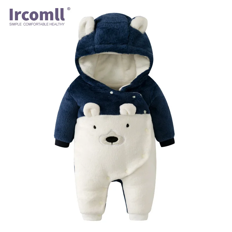 Комбинезон для новорожденных Ircomll теплый мягкий флисовый комбинезон с