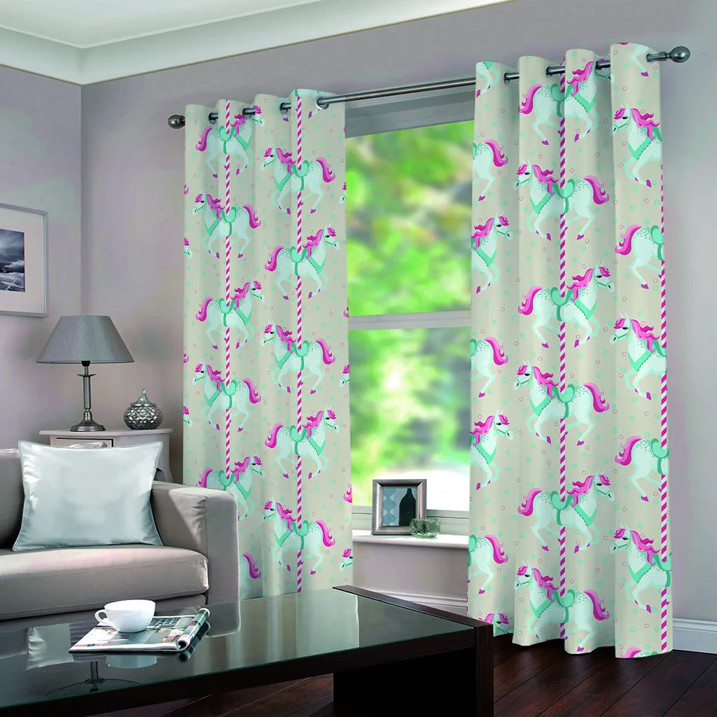 Светонепроницаемые занавески SOFTBATF с изображением единорога тканевые шторы для