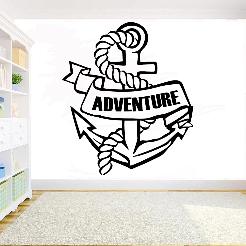 Наклейка на стену с якорем, Виниловая наклейка для декора гостиной, Настенная роспись с океаном, съемная наклейка «сделай сам» s Y192