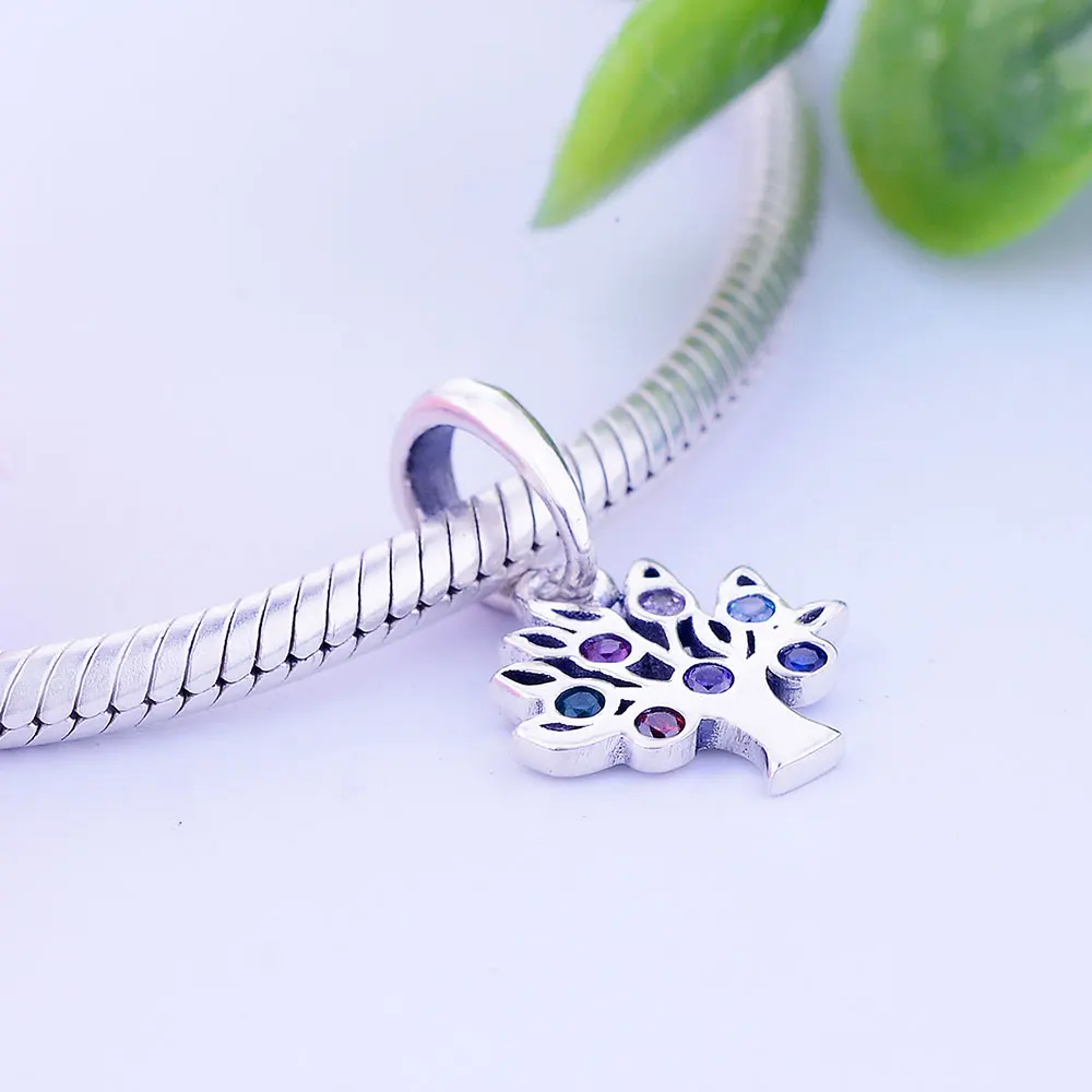 Подвеска-Шарм дерево из серебра 925 пробы с фианитами | Украшения и аксессуары