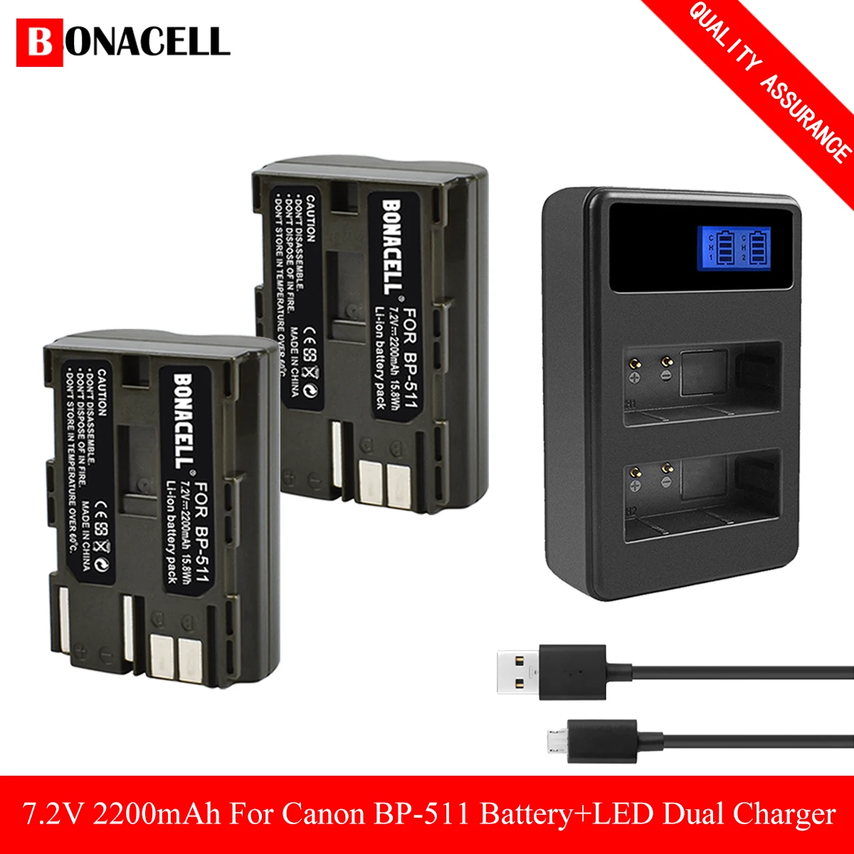 Bonacell BP 511A 511 BP511A батарея Bateria + LCD USB зарядное устройство для Canon G6 G5 G3 G2 G1 EOS 300D 50D 40D 30D