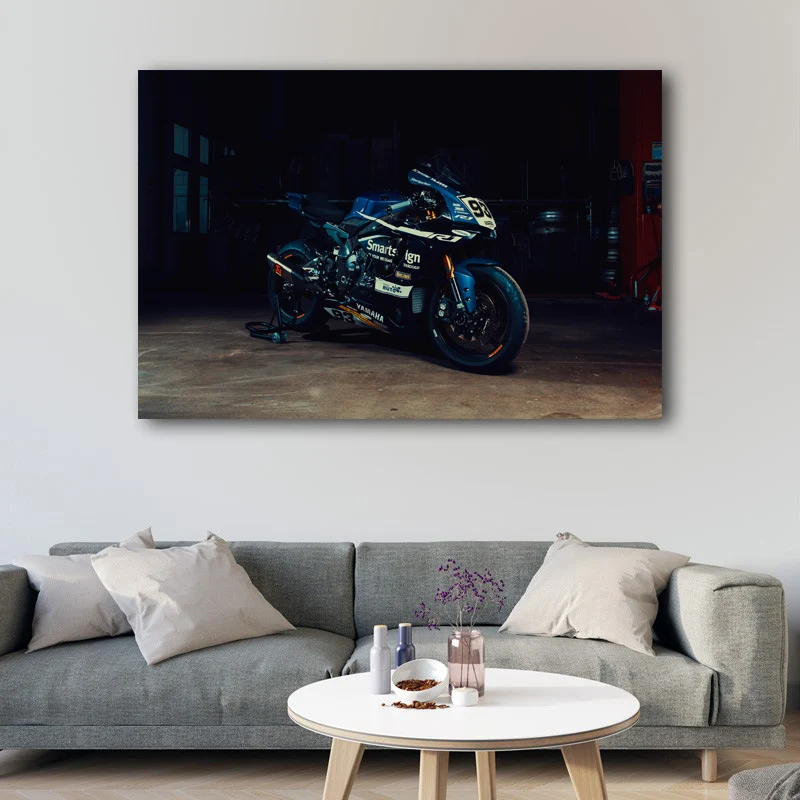 Canvas Painting Motorcycle Yamahas R1 Superbike Sport Bike Picture Silk Wall Art Posters and Prints For Living Home Decor | Дом и сад