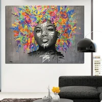 graffiti art poster print canvas painting for living room wall art beautiful girl decoration paintings frame