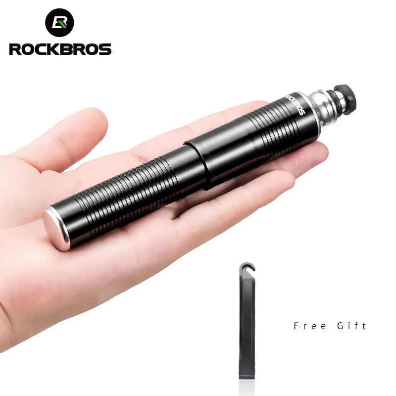 ROCKBROS велосипедный мини-насос, портативный, 110 фунтов/кв. дюйм, алюминиевый сплав, для MTB, воздушный насос, для велосипедных шин, Аксессуары для велосипеда