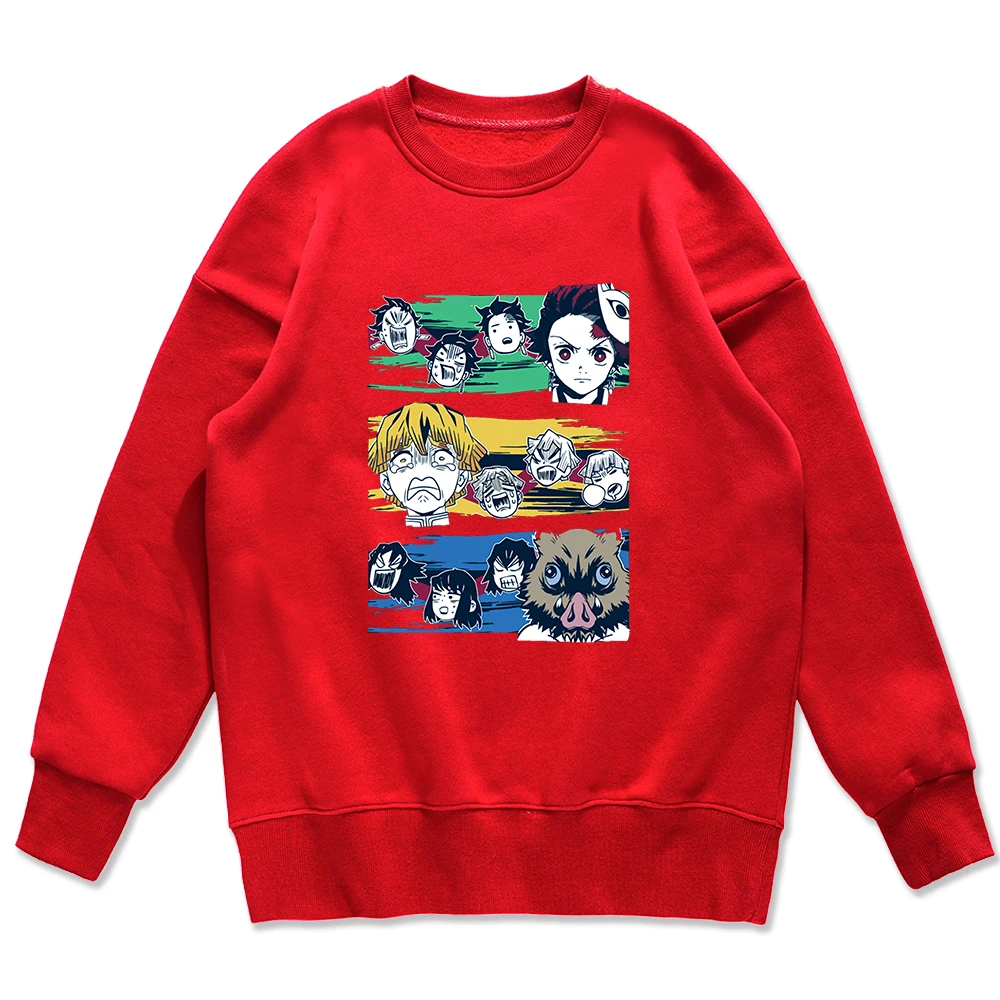 

Demon Slayer Anime Tanjiro Zenitsu Menswear Cartoons Loose Sweatshirt Creativity O-Neck Hoodie Street Fashion Oversize Hoody Men