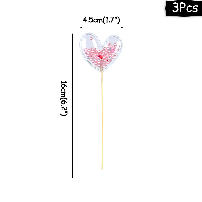 3pcs PVC topper-E WEIGAO 5 дюймов розовое золото воздушный шар "Конфетти" Торт Топперы день рождения торт Свадебные украшения мини-шар Топпер ремесла для дня рождения - Цвет: 3pcs PVC topper-E