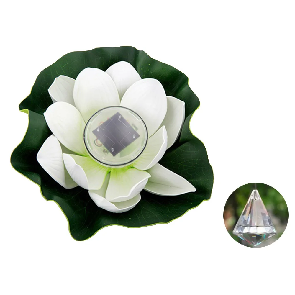 

Lotus Shape Resin Solar Light Outdoor Waterproof Water Float Lamp Swimming Pool Pond Decoration Optical Sensor Night Lamps