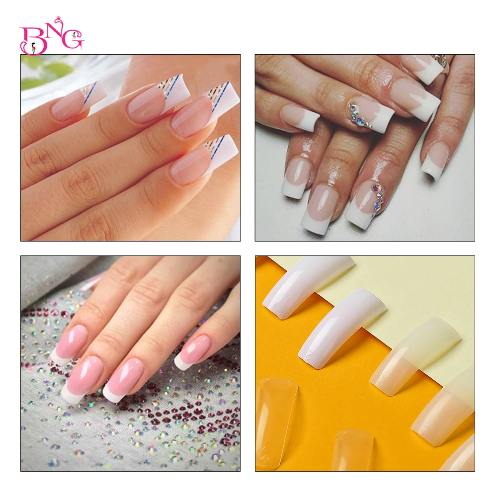 

BNG 550PCS 11 Sizes French False Nails Tips Ultra thin Half Cover Press On Acrylic Salons Home DIY Nail Art Design