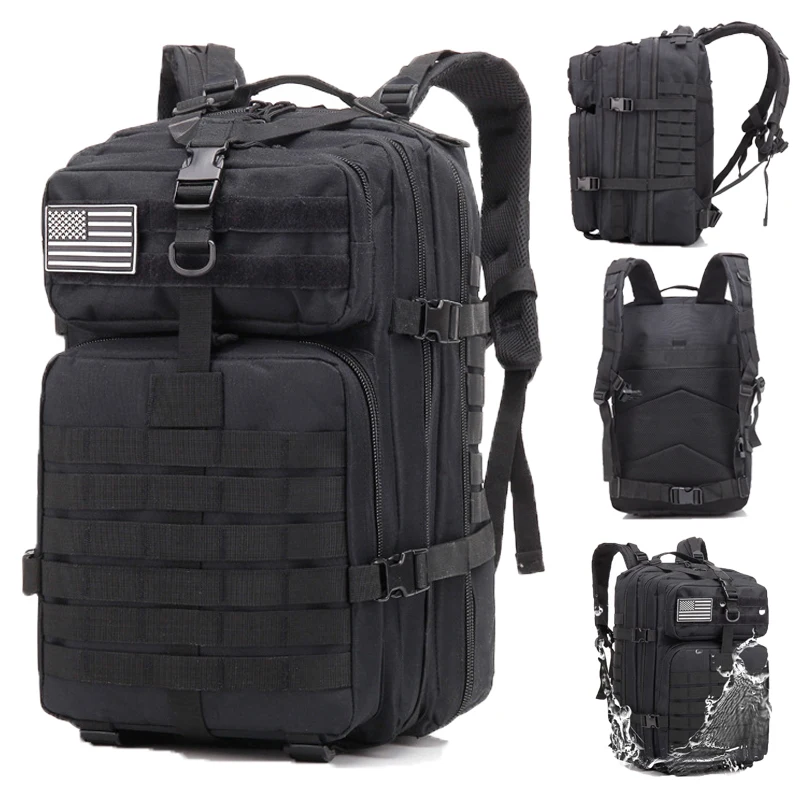 

45L тактические походные рюкзаки Molle для мужчин на открытом воздухе, водонепроницаемые походные рюкзаки для кемпинга, дышащие нейлоновые вое...