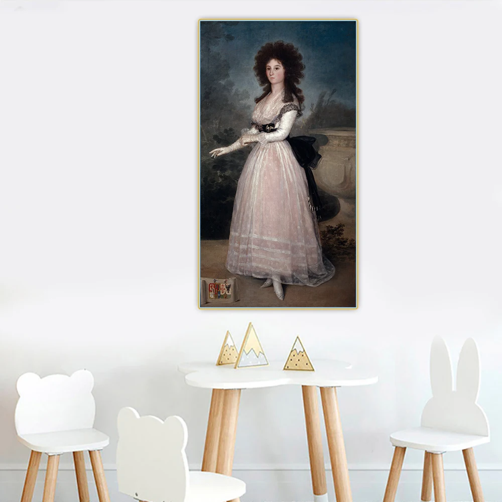 

Canvas Oil Painting Francisco Goya"Dona Tadea Arias De Enriquez"Western Art Decor Poster Wall Aesthetic Backdrop Home Decoration