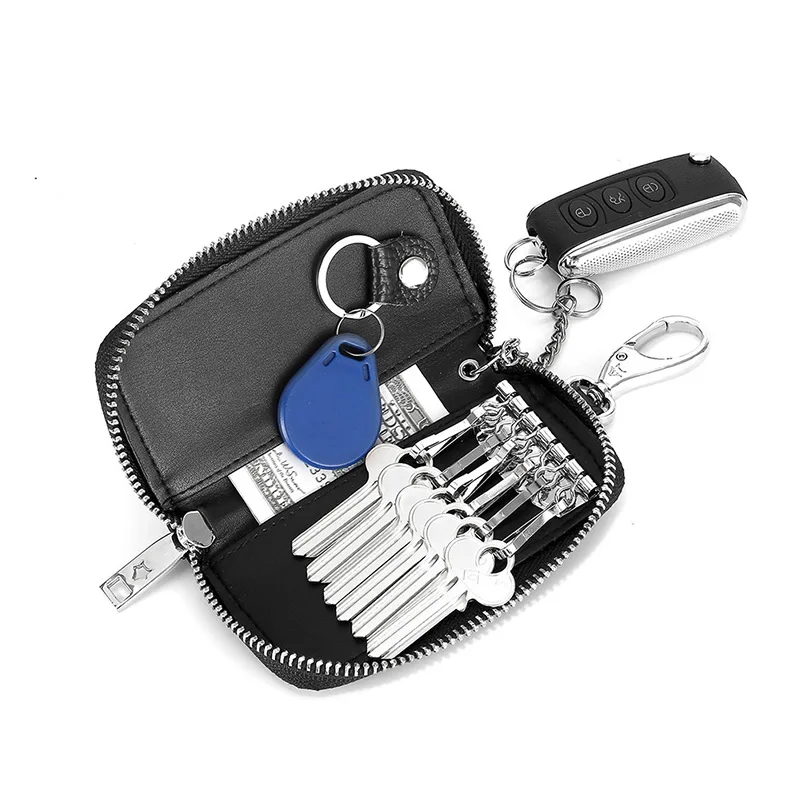 Модный кошелек для ключей сумка автомобильных из натуральной кожи чехол с узором