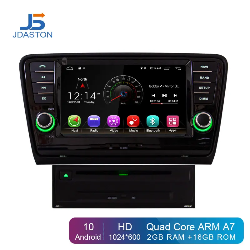 JDASTON Android 8,1 DVD плеер автомобиля для SKODA Octavia 2013 Мультимедиа gps навигации 2 Дин радио ips стерео wi fi SD