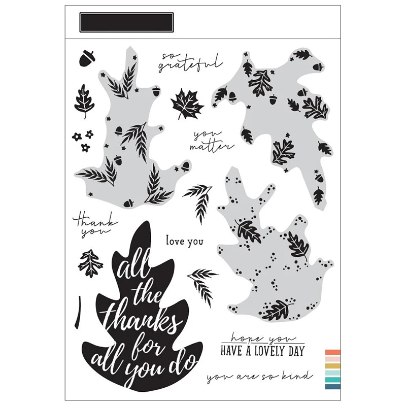 Новинка 2021 тройной шаг Осенний лист набор прозрачных штампов и металлических