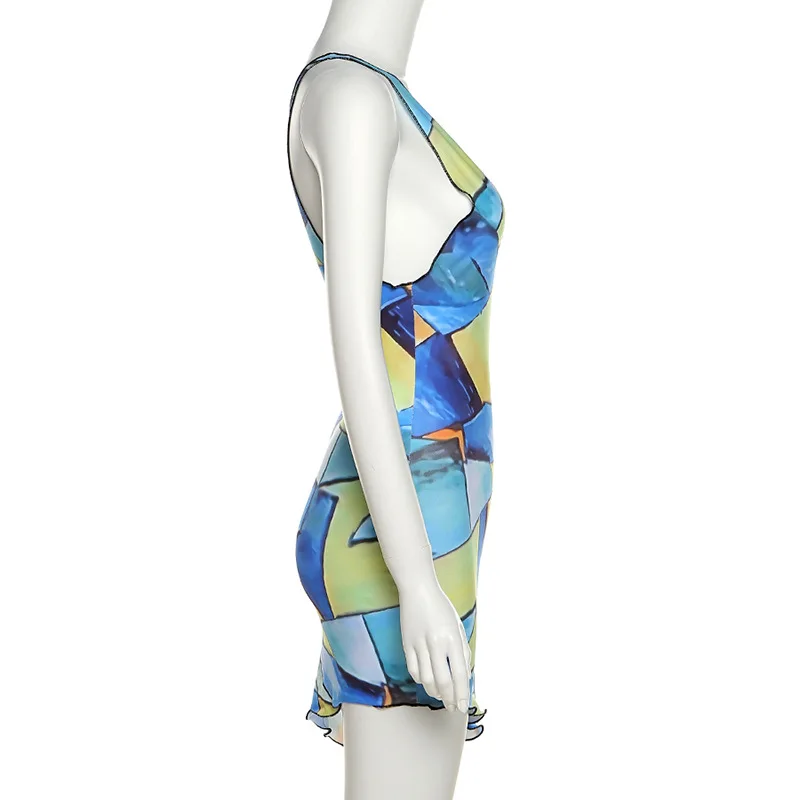 

Echoine Sleeveless Mini Dress Women Sexy Bodycon Vestidos