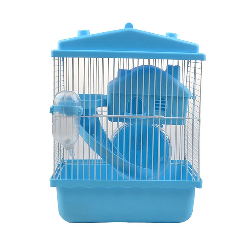 Blue Клетка для домашних животных хомяк клетка хомяк дом двухслойный дом для хомяк, домашнее животное 1 шт - Цвет: Blue
