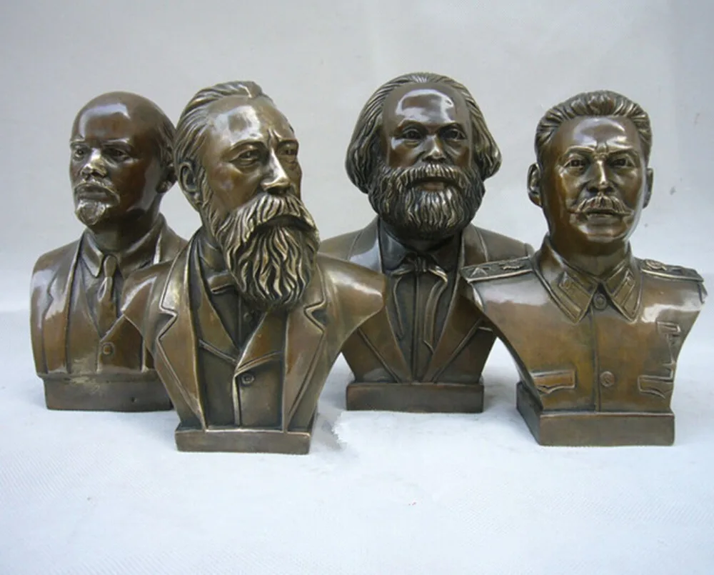 

Коллекционная декоративная старинная бронзовая резная статуя Ленина, статуя Сталина, фотография Энгельса