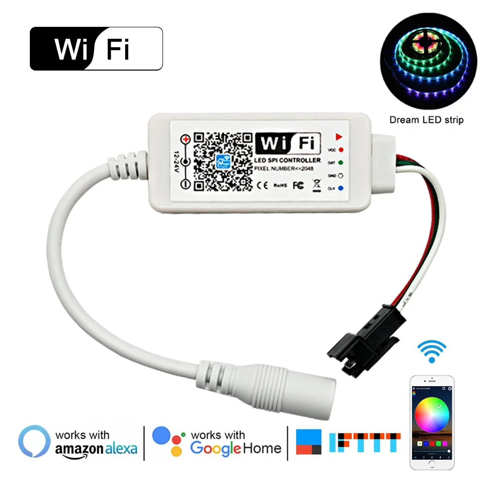 Контроллер Magic Home LED SPI DC12-24V пикселей мини-контроллер Wi-Fi для светодиодной ленты
