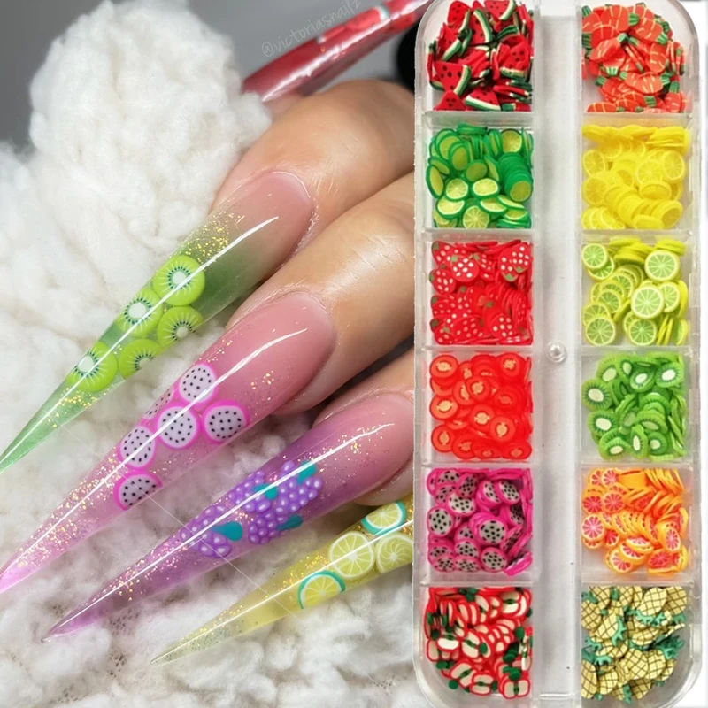 

1pcs Mixed 3D Nail Fruit Tiny Slices Polymer Clay DIY Designs Flower Fruit Nail Art Sticker Acrylic Manicure Tips Decorations