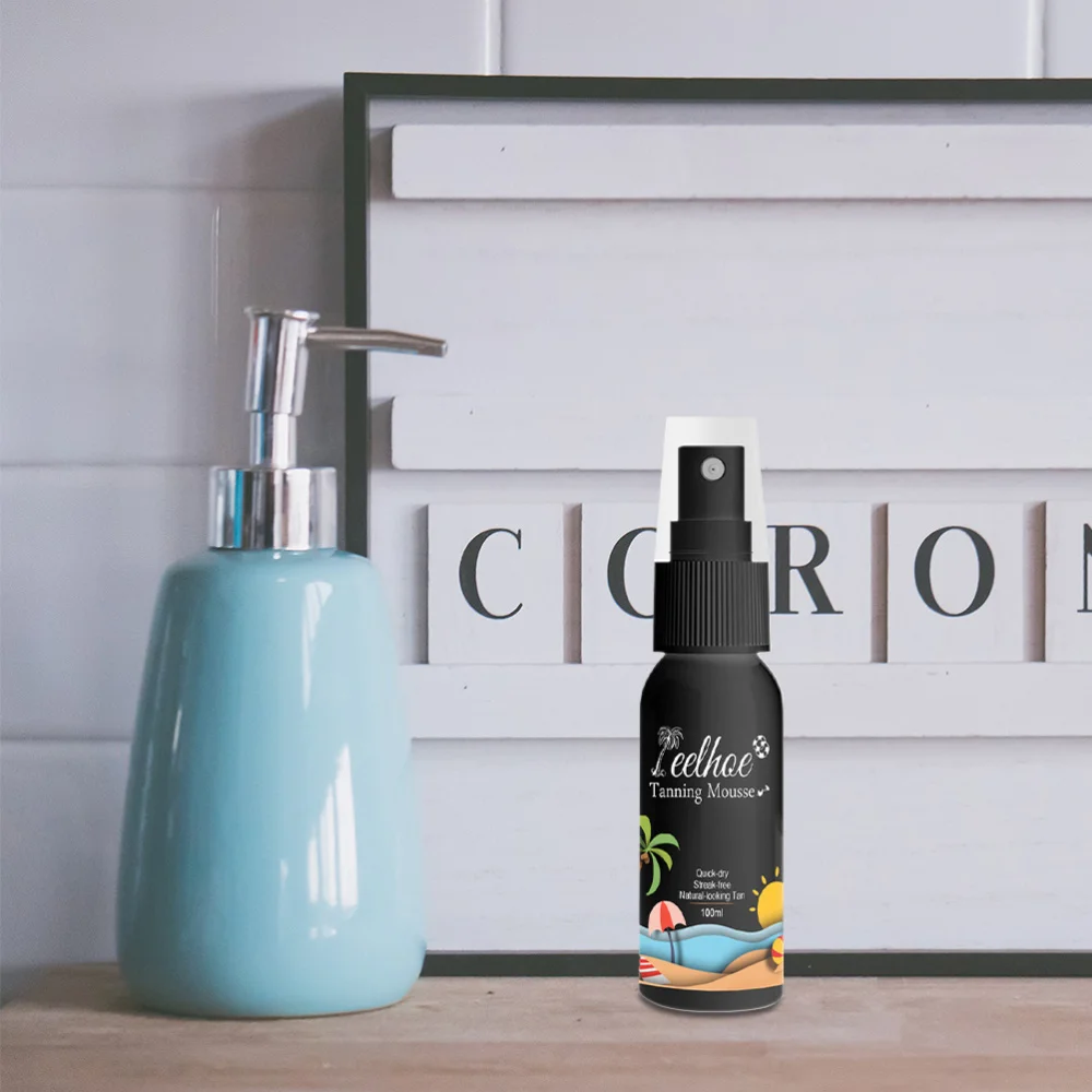 

1 Bottle Summer Self Tanning Mousse Sunless Body Tanning Spray Skin Darker Cream