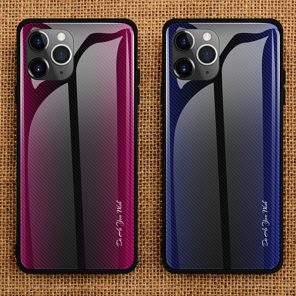 Чехол для IPHONE 12 pro/11PRO/XS MAX/XR градиентный стеклянный чехол SE 2020/678 Plus 50 шт.|Бамперы| |