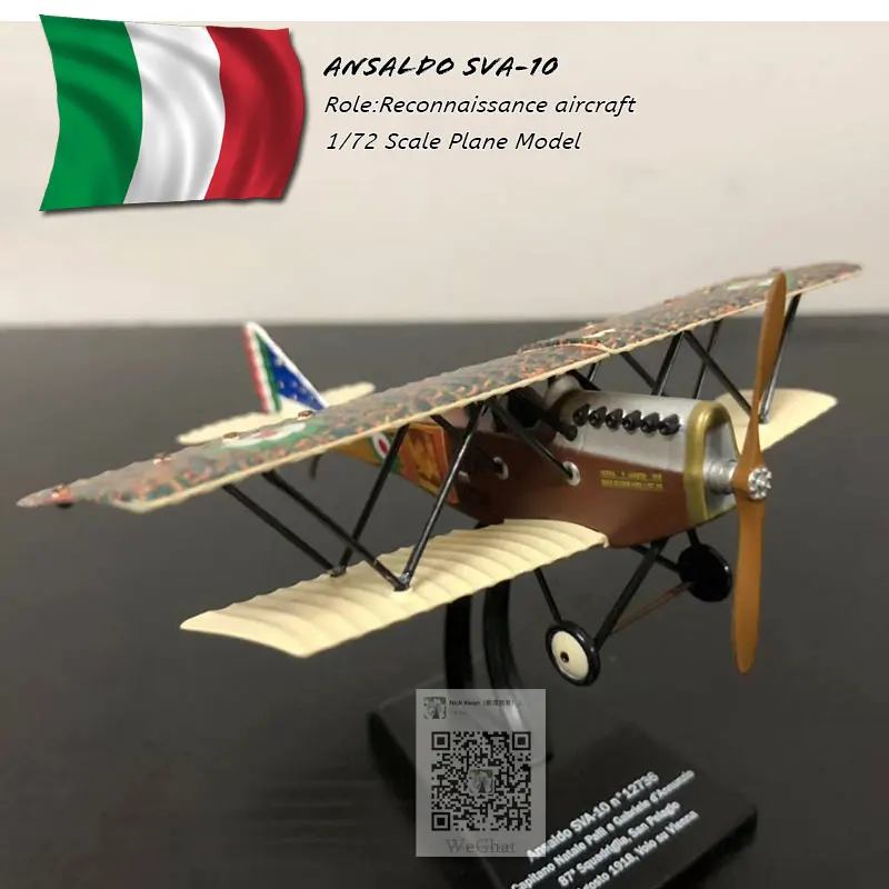 ITALERI 1/72 масштаб военная модель игрушки Италия Ansaldo SVA-10 истребитель литой металлический самолет модель игрушки для сбора/подарок