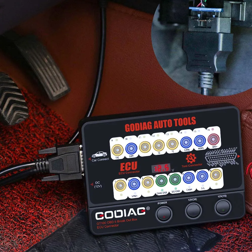 GODIAG GT100 автоинструменты OBD II разъем блока управления ECU Плюс тестовая платформа