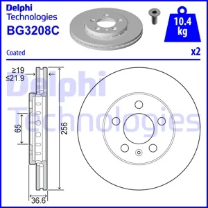 

DELPHI BG3208C DISK ON 98-06 GOLF.4-POLO "COATED"