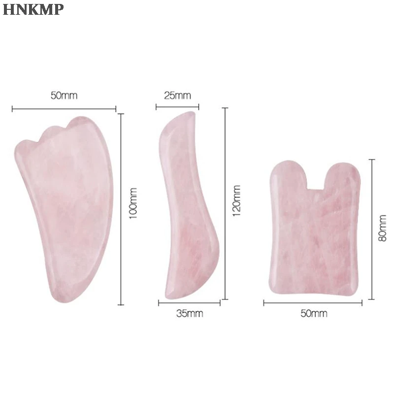 

Natural Rose Quartz Jade GuaSha Board Acupuncture Massage Face Lifting Stone Guasha Scraping Board Jade Facial Eye Massage Tool