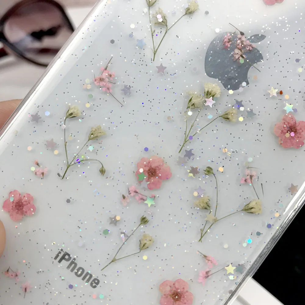 Настоящие сухие цветы чехол для iphone 7 8 Plus X чехол для iphone 11 Pro XR X XS Max 8 7 6S 6 Plus чехол силиконовый чехол для телефона s