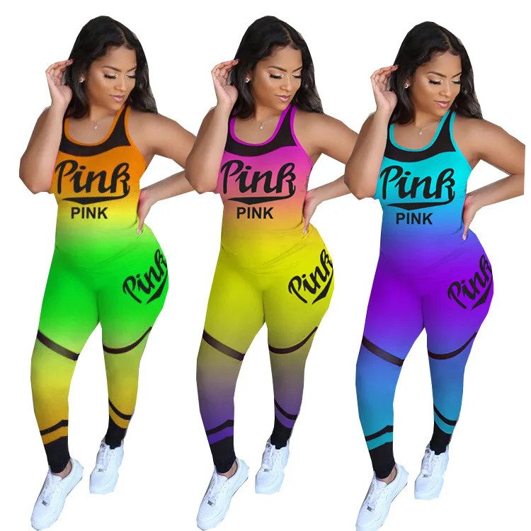 Женский брючный костюм Tie Dye розовый повседневный комплект из двух предметов