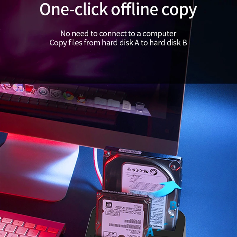 Док-станция GDPD07T для внешних жестких дисков с двойным отсеком автономным