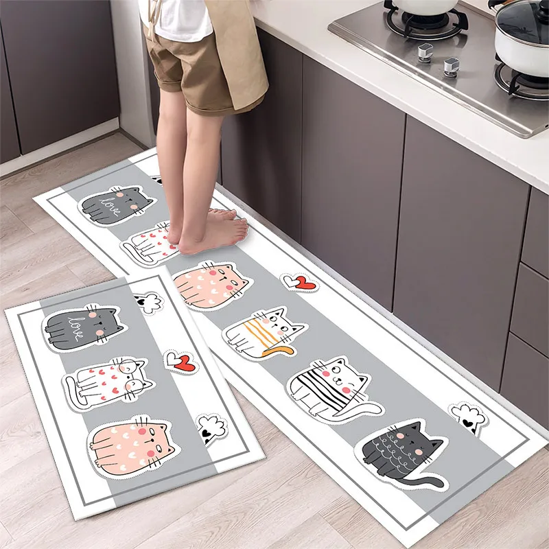 

Waterproof Oilproof Kitchen Mat Antislip Bath Mat Soft Bedroom Floor Mat Living Room Carpet Doormat Kitchen Rug