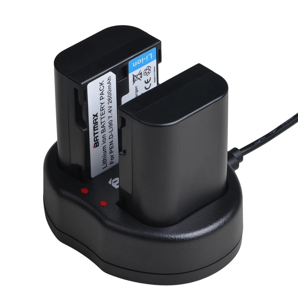 Цифровой аккумулятор Batmax 1 шт. 2600 ма/ч DLI90 + USB двойное зарядное устройство для PENTAX 2