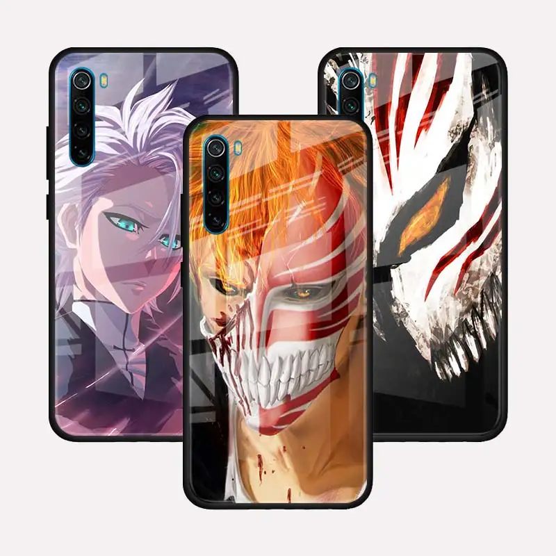 Phone Case for Xiaomi Redmi Note 9S 7 8 9 Pro 8T 9T K20 K30 8A 9A 9C Tempered Glass Housing Cover Japanese anime Bleach | Мобильные