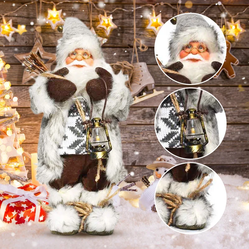 Decoraci&oacute;n navide&ntilde;a para ni&ntilde;os, mu&ntilde;eco de Pap&aacute; Noel de 30cm, adorno de &aacute;rbol de Navidad, decoraci&oacute;n del hogar de A&ntilde;o Nuevo, regalo para ni&ntilde;os, mu&ntilde;eco de Pap&aacute; Noel-2