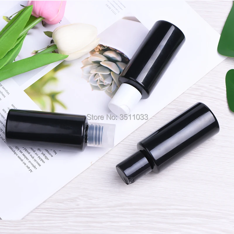 60 мл черный маленький большой пустой пластиковый лосьон многоразовый флакон