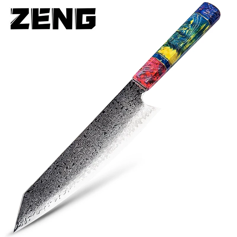 Нож шеф повара ZENG из дамасской стали нож для резки и оплаты устойчивый с