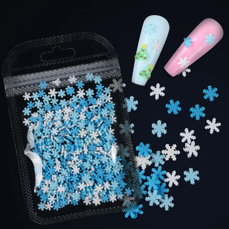 

10G New Year Nail Art Sequins Snowflake Mixed 3D Gingerbread Man Soft Clay Flakes DIY Manicure Christmas Nail Kawaii Accessories