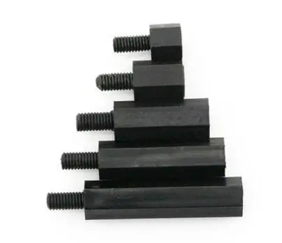 

25pcs Black Plastic Nylon M2 M3 M4 Hex Column Standoff Spacer For Phillips Screw