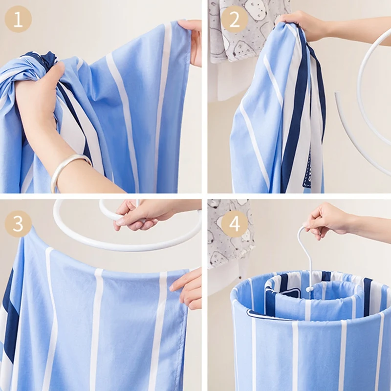 

2 Pack Spiral Hanger for Bed Sheet, Sheets, Quilt, Mattress Cover. Spiral Racks for Quilt (Square + Square),White