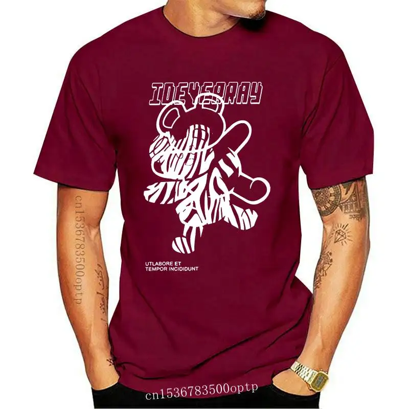 

Hip Hop Bear Letter Printed T Shirt 2021 Men Streetwear Harajuku Cotton T-Shirt Loose Casual Summer Short Sleeve Tshirt Black