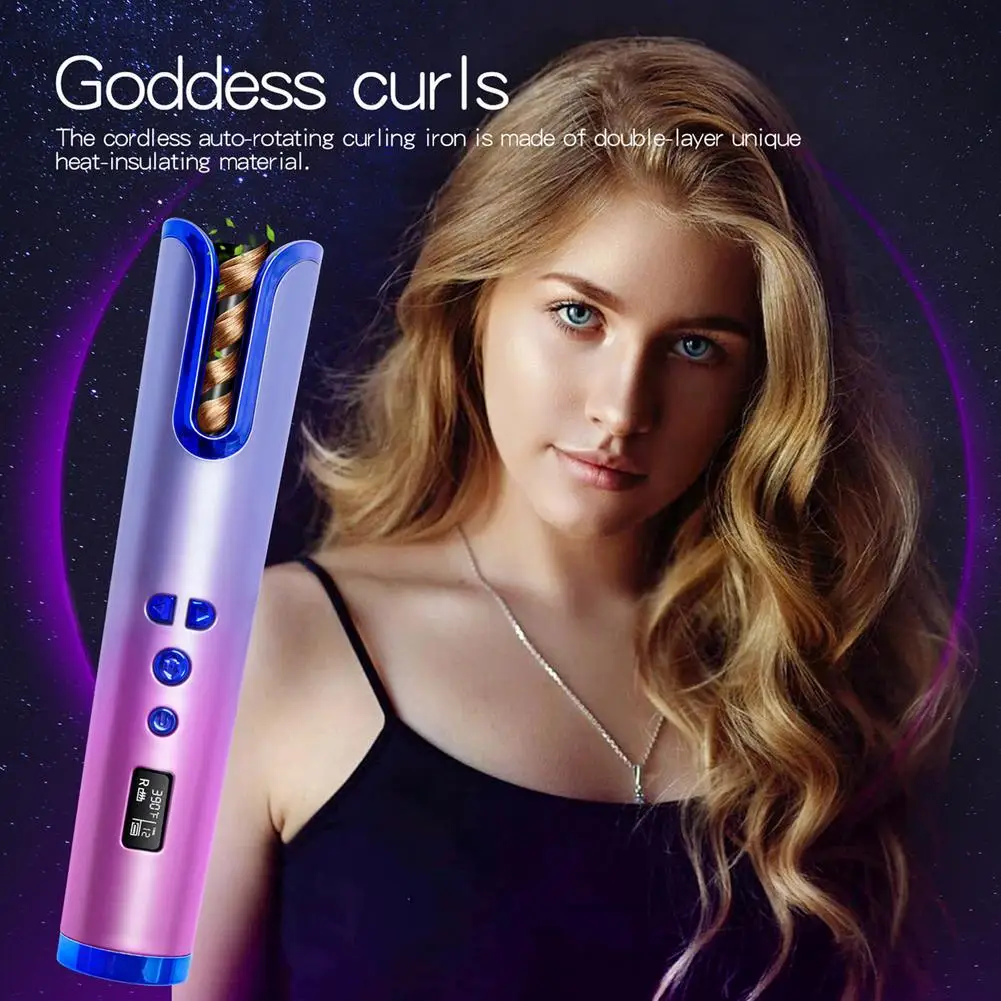 

Automatic Hair Curler Set Auto Ceramic Wireless Curling Iron Hair Waver Tongs Iron Curling Wand Air Curler USB Cordless
