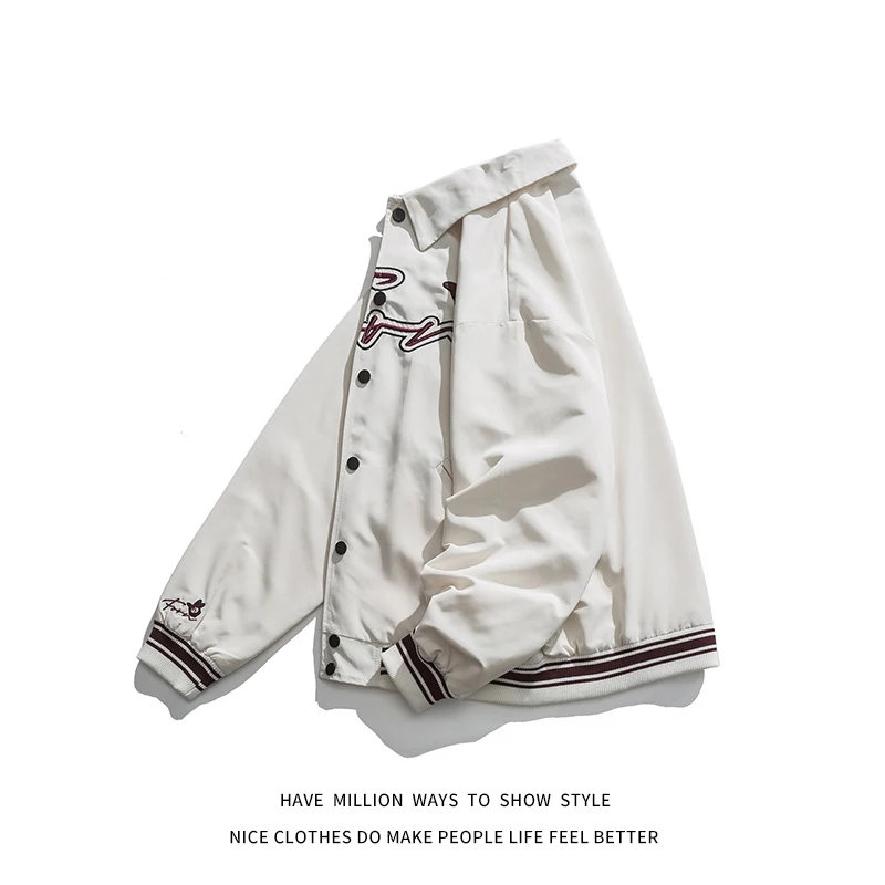 

New Arrival Letter Embroidery Thin Light Autumn Women's Oversize Baseball Bomber Coach Jakcet Unisex Men's Varsity Shirt Vintage