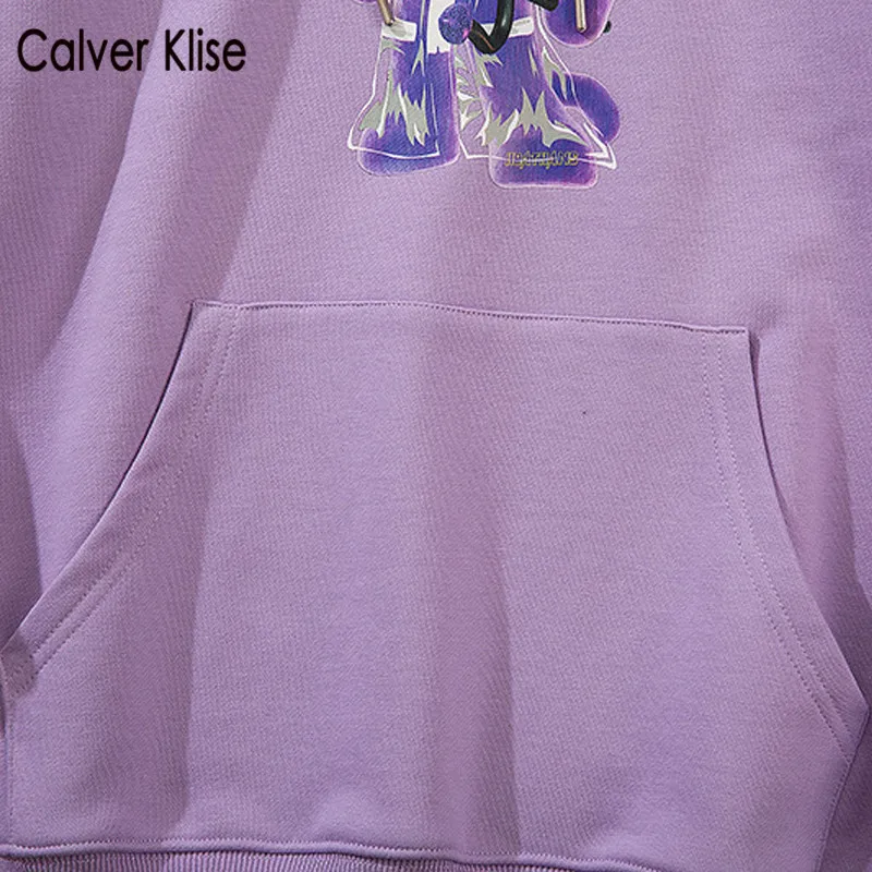 

Calver Klise Men Hip Hop Streetwear Angel Cat Print Hoodie Harajuku Cartoon Loose Pullover Sweatshirt Casual Hipster Coats Tops