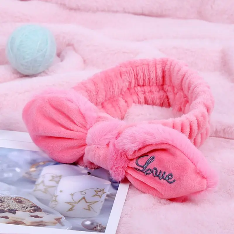 Женская пушистая плюшевая повязка купального костюма с рюшами милая для волос