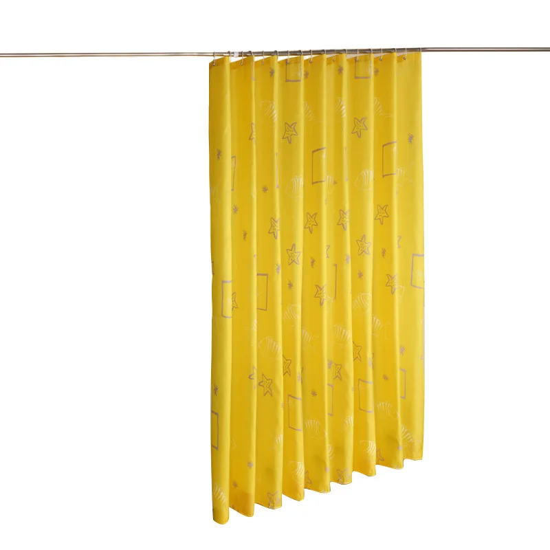 Шторы для душа из полиэстера с мультяшными звездами и пластиковыми