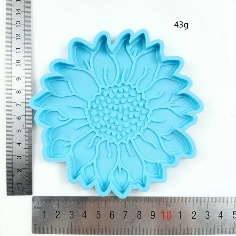 

2Pcs Sunflower Coaster Keychain Silicone Resin Molds Flower Shape Resin Mold Kit X7YA