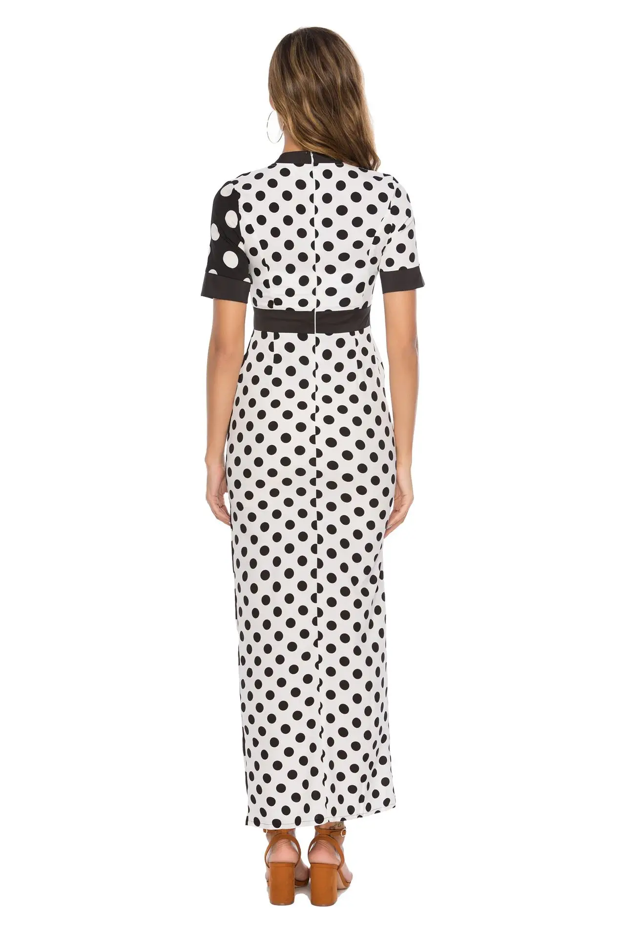 

2021 Summer Fashion Style Women Short Sleeve Printing Long Dress Woman Dress