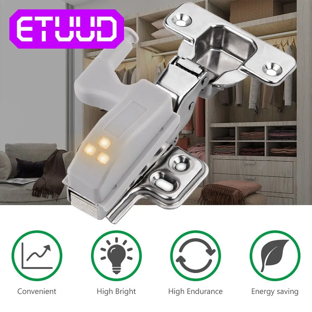 

4PCS LED Inner Hinge Lamp Under Cabinet Light Universal Wardrobe Sensor Light Lamps Cupboard Closet Kitchen Bedroom Night Light