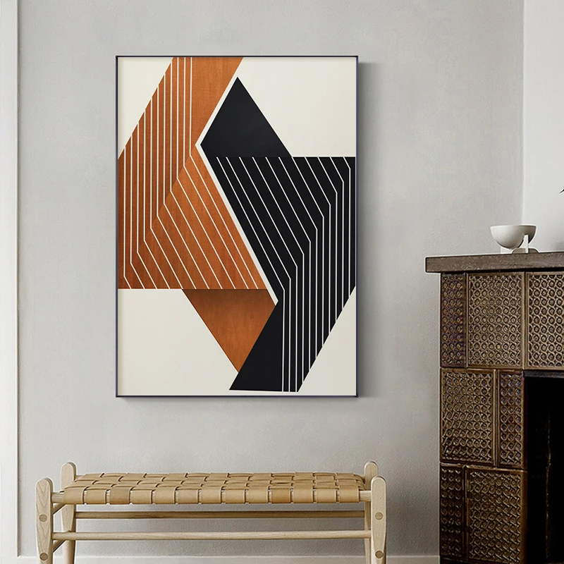 Абстрактная промышленная Геометрическая Картина на холсте Современные Цветные